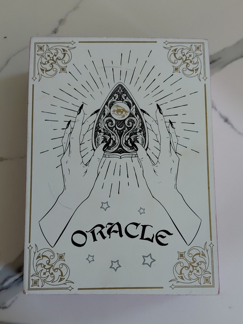 Source Unknown Oracle Deck Box - White, Black, Gold